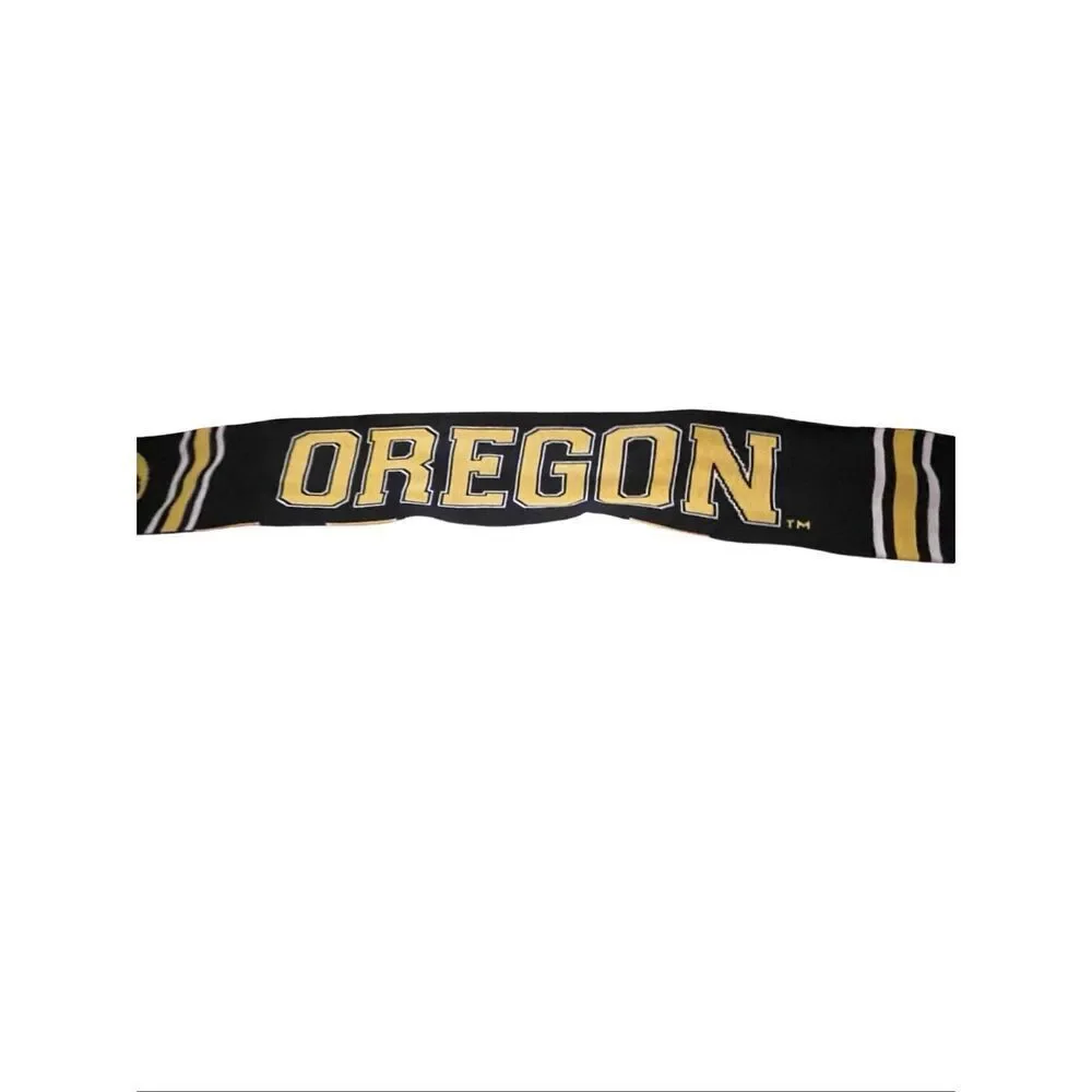 Tradition Scarves Black Yellow NCAA Oregon Ducks Reversible Stripe Scarf